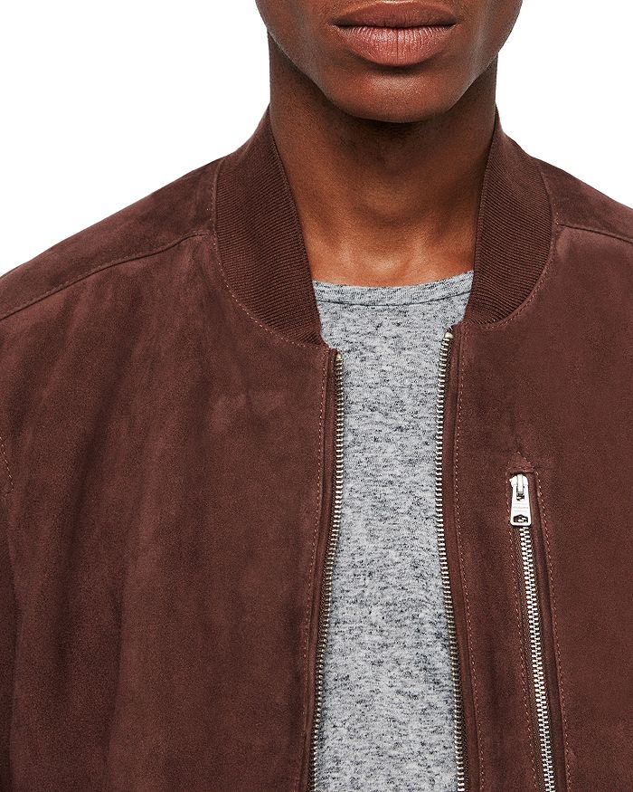 Allsaints Kemble Suede Slim Fit Bomber Jacket In Oxblood ... (700 x 875 Pixel)