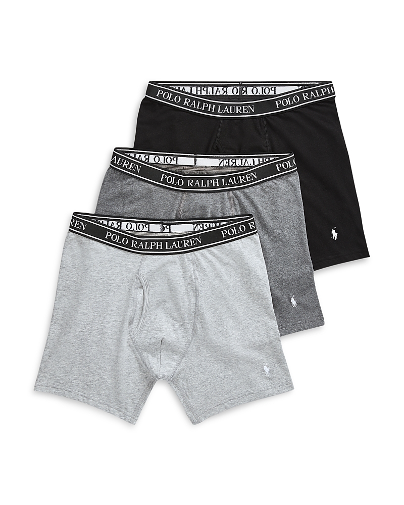 Polo Ralph Lauren Classic Fit Woven Cotton Boxer 3-pack In Black/gray