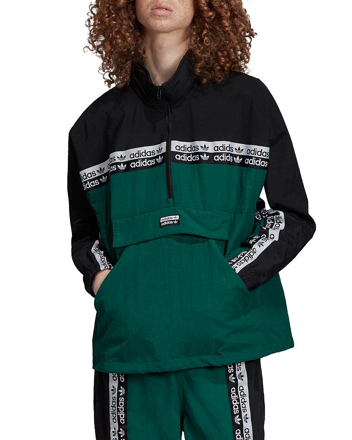 Adidas Originals Vocal Windbreaker Jacket In Dark Green