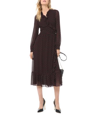 MICHAEL Michael Kors Polka Dot Georgette Wrap Dress Bloomingdale s