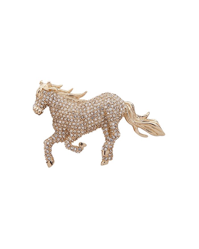 Ralph Lauren Pave Horse Pin In Gold