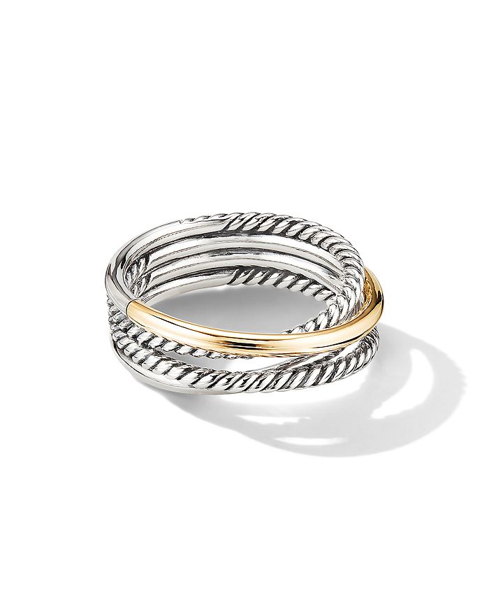 David Yurman Crossover® Narrow Ring with 18K Yellow Gold Bloomingdale's