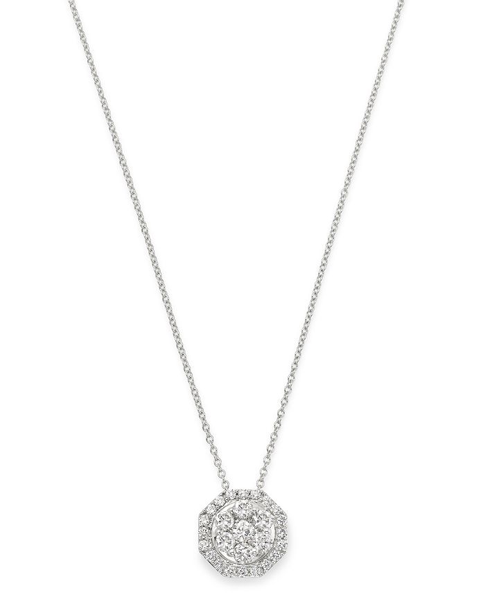Bloomingdale's Cluster Diamond Pendant Necklace In 14k White Gold, 1.0 Ct. T.w. - 100% Exclusive