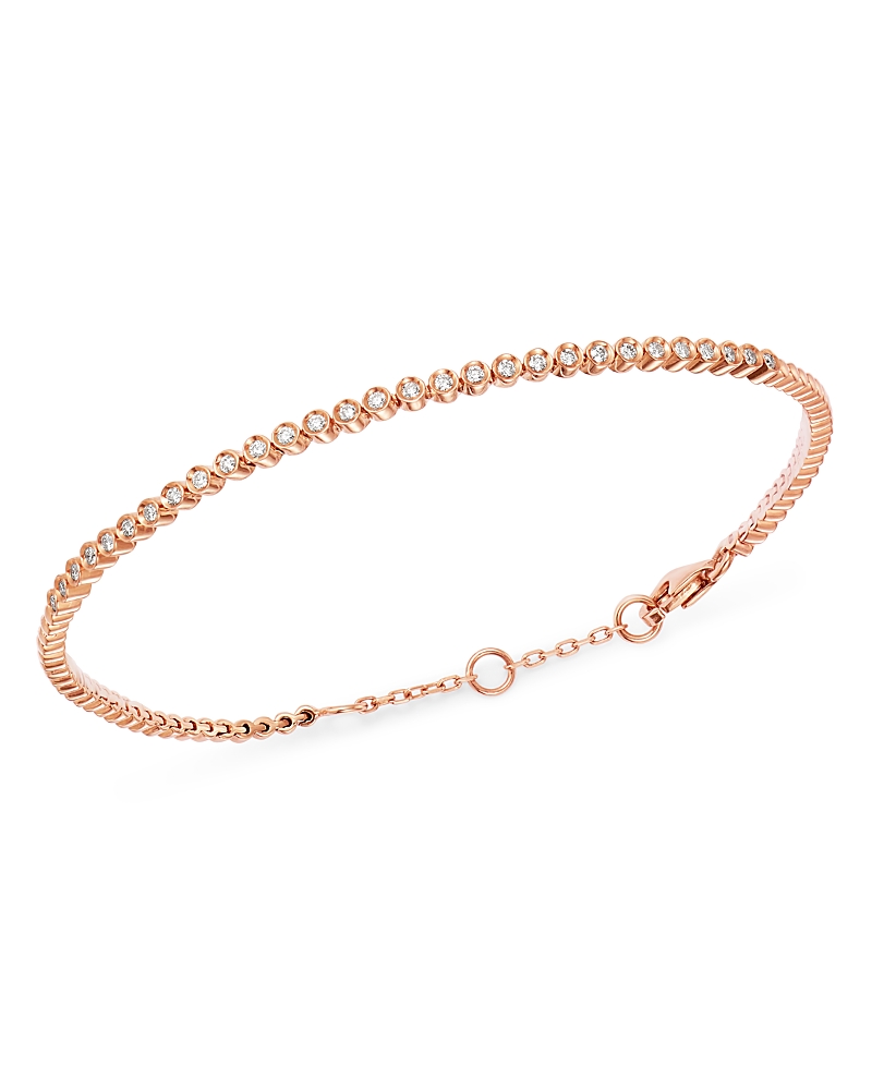 Bloomingdale's Bezel-set Diamond Stacking Bracelet In 14k Rose Gold, 0.25 Ct. T. W. - Exclusive In White/rose Gold