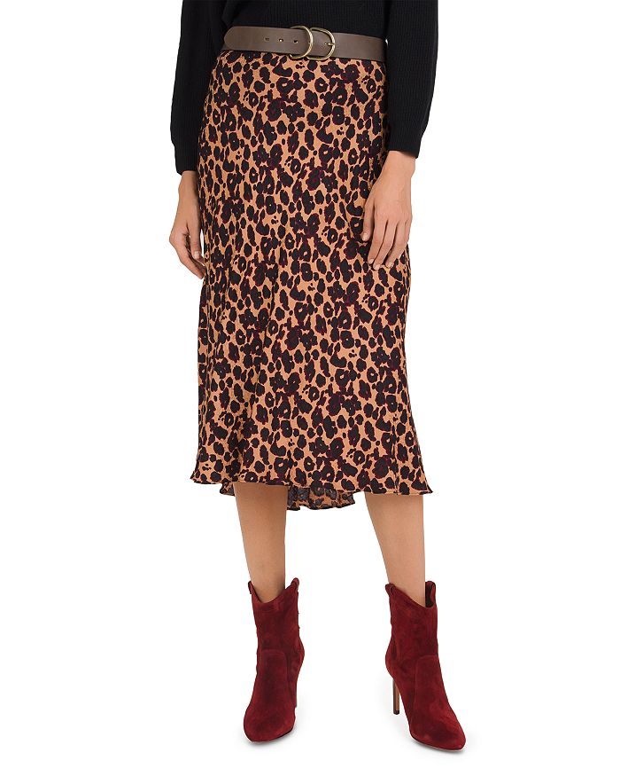 ba sh Teddy Leopard Print Slip Skirt Bloomingdale s