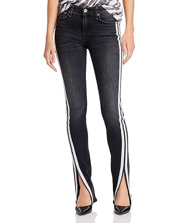 Rag Bone Cate Side Stripe Slit Skinny Jeans In Clean Grafton Bloomingdale S