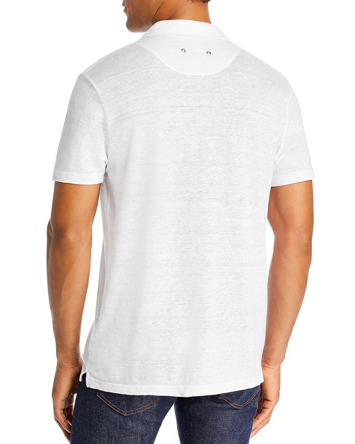 Shop Vilebrequin Regular Fit Short Sleeve Linen Polo Shirt In White