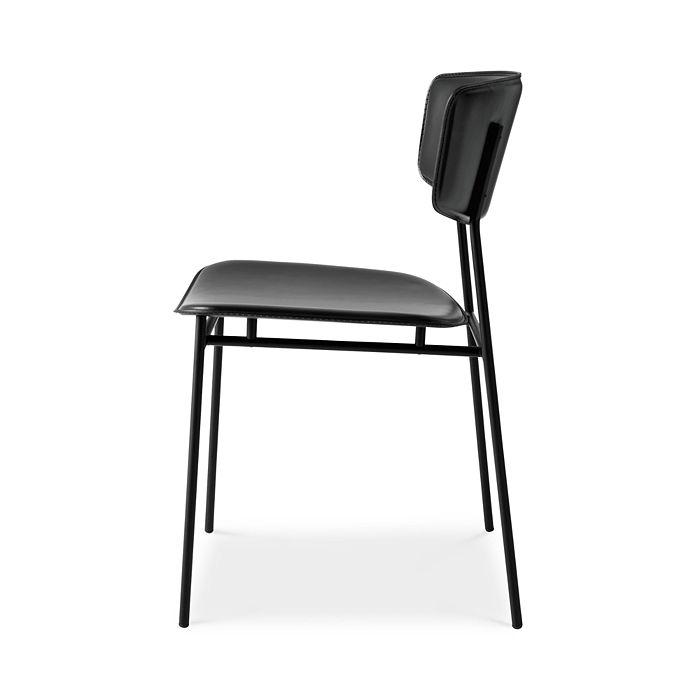 Shop Calligaris Fifties Matte-leather Chair In Black