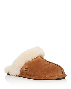 Ugg Shearling-trim Slippers - Women's - Sheepskin/suede/rubber In Chestnut