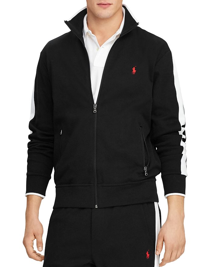 Shop Polo Ralph Lauren Soft Cotton Track Jacket In Black