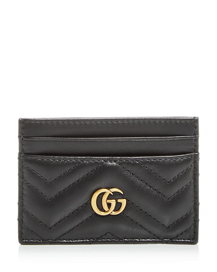 Gucci GG Marmont Leather Money Clip Card Holder in Gray