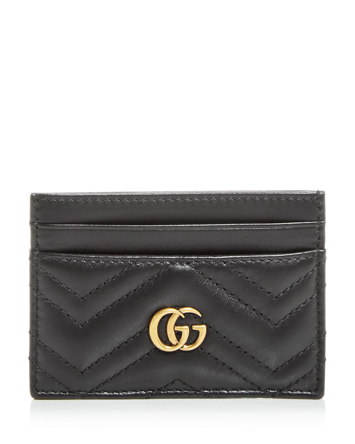 Gucci GG Marmont card case in black quilted leather
