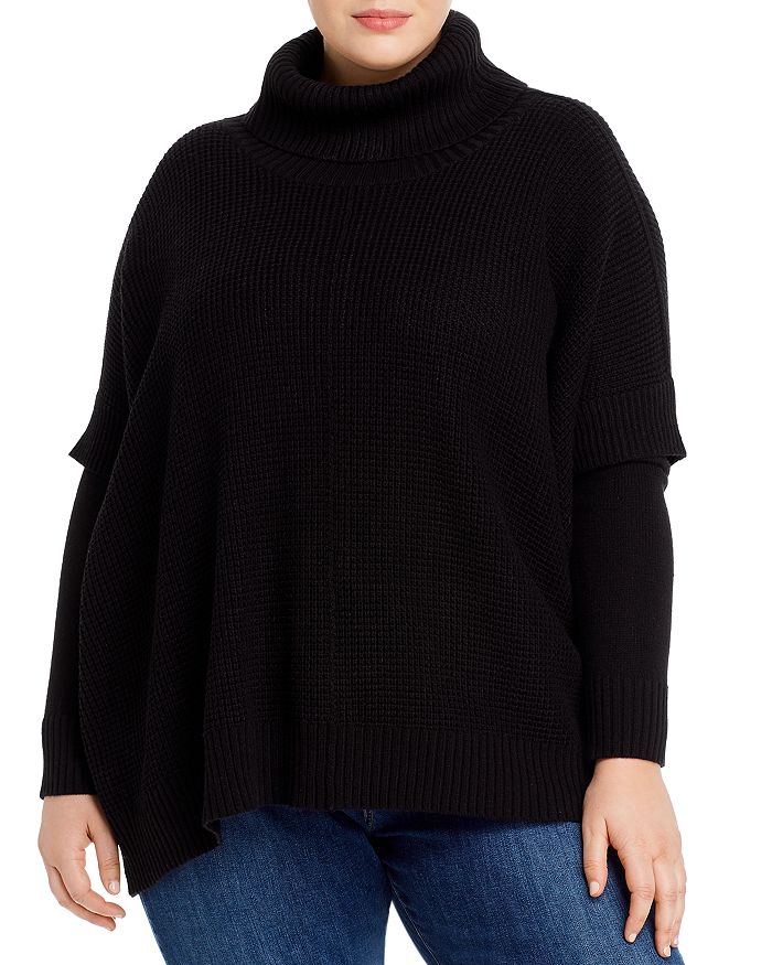 Aqua Curve Poncho Sweater - 100% Exclusive In Black