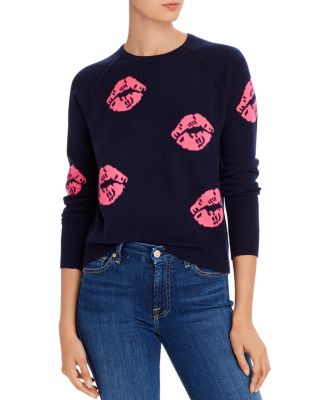AQUA Lips Cashmere Sweater - 100 