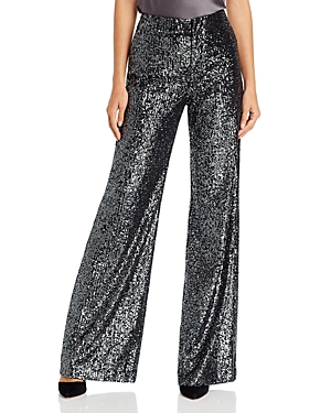 ALICE AND OLIVIA Dylan Sequined Wide-Leg Pants,CC910D39113