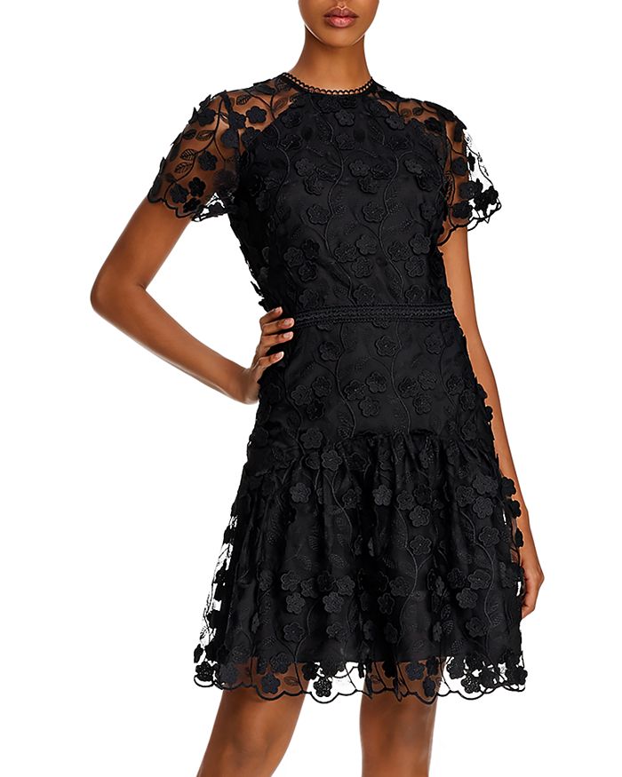 Shoshanna Malia Floral Appliqu Cocktail Dress Bloomingdale s
