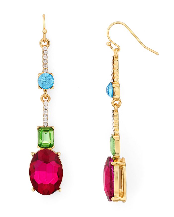 Aqua Crystal Drop Earrings - 100% Exclusive In Multi/gold
