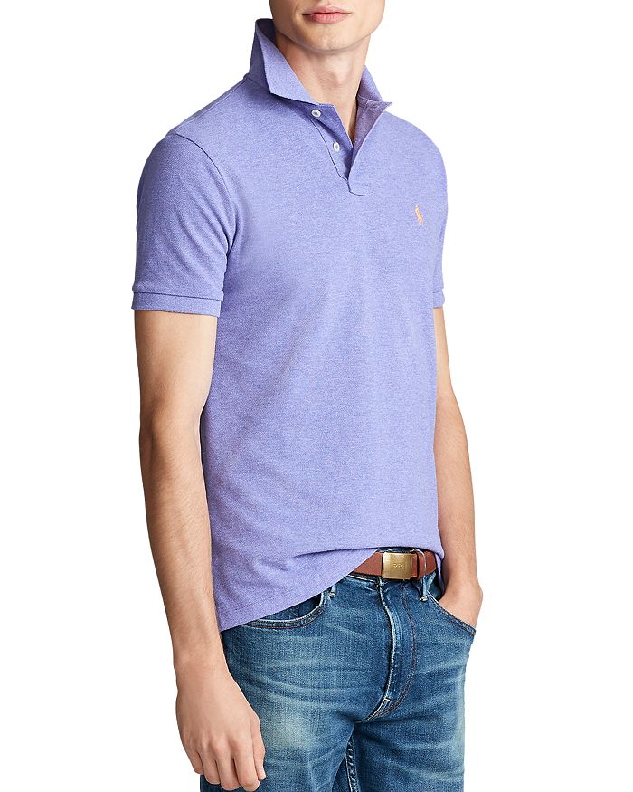 Polo Ralph Lauren Custom Slim Fit Mesh Polo Shirt In Maidstone Purple Heather