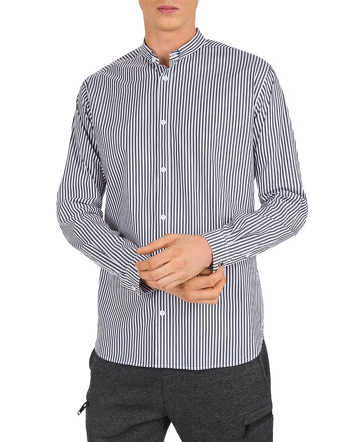 THE KOOPLES STRIPED SLIM FIT BUTTON-DOWN SHIRT,HCCL19037K