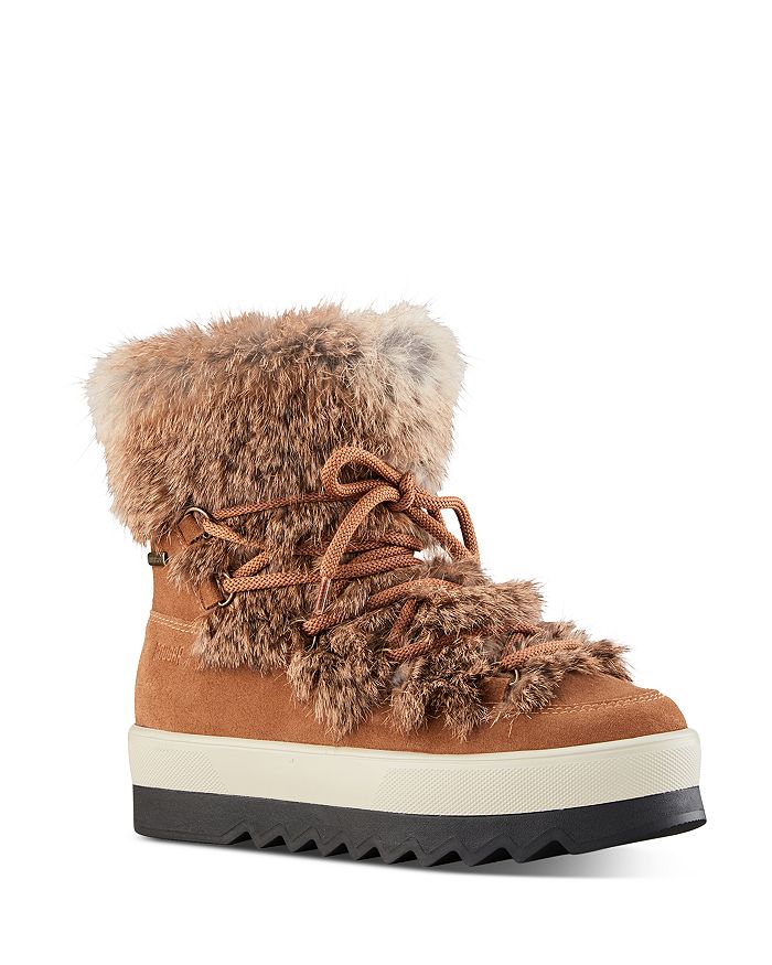 Cougar Women S Waterproof Fur Trim Platform Ankle Boots