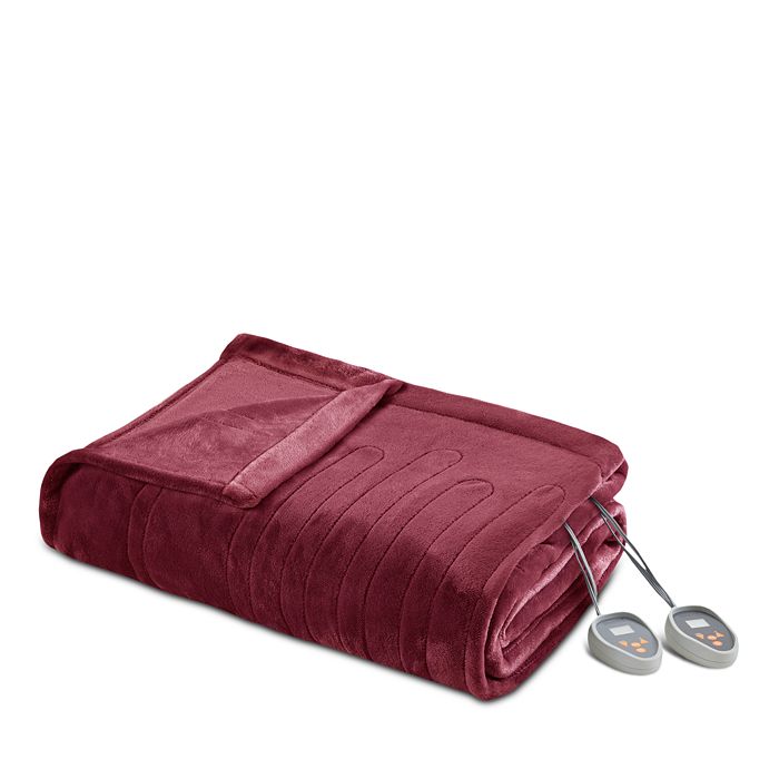 Beautyrest Plush Heated Blankets In Red