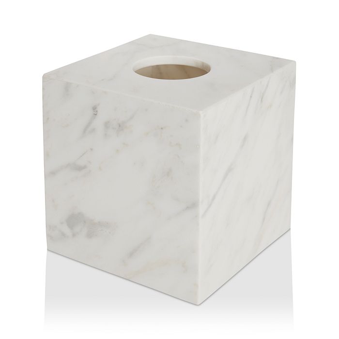 Shop Kassatex Marmol Tissue Holder In White Marble