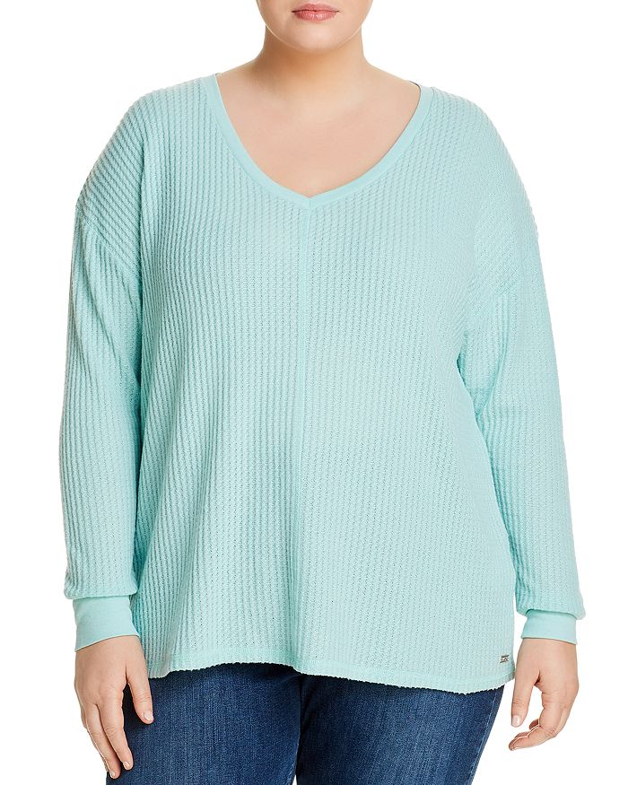 Marc New York Performance Plus Brushed Waffle-knit Tee In Spearmint