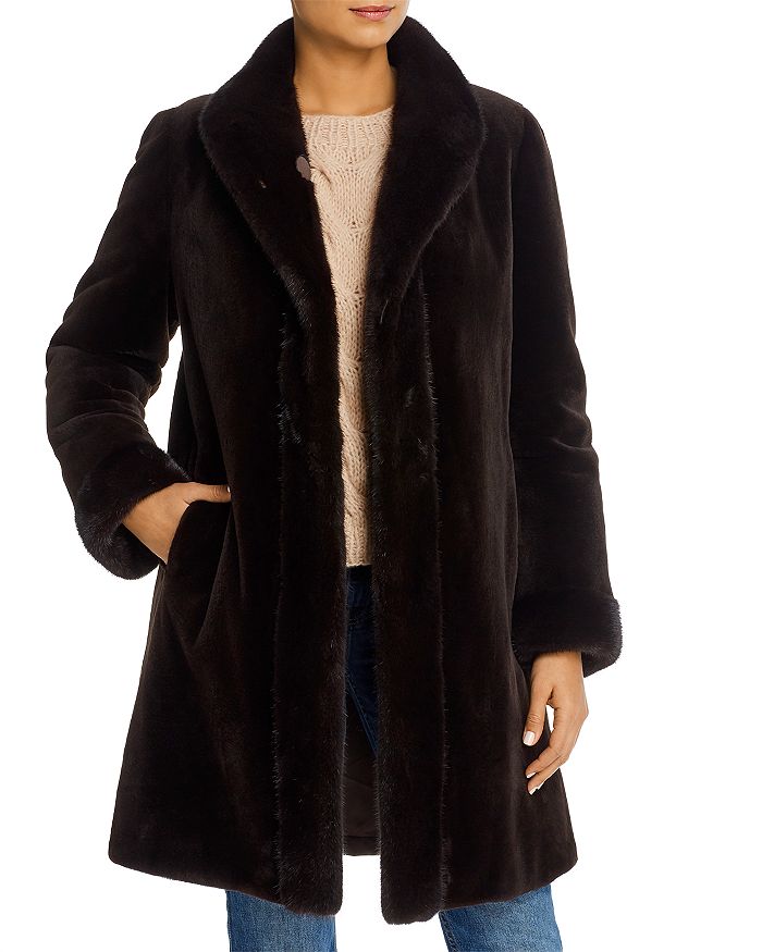 Maximilian Furs Reversible Mink Fur Coat In Dark Brown