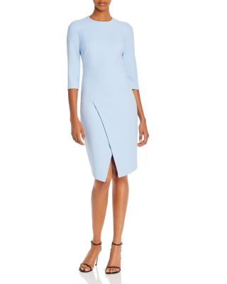 navy blue dress for baby girl Asymmetrical Cowl Neck Jersey Sheath Dress