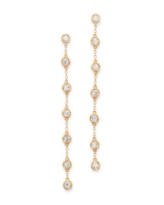 Bloomingdale's Fine Collection - Diamond Bezel Set Staion Drop Earrings in 14K Yellow Gold, 1.5 ct. t.w. - Exclusive