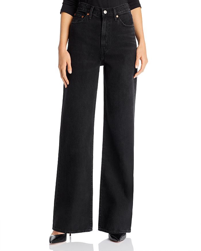 6 FALL OUTFITS W/ LEVI'S Ribcage Wide Leg Jeans - Black Book