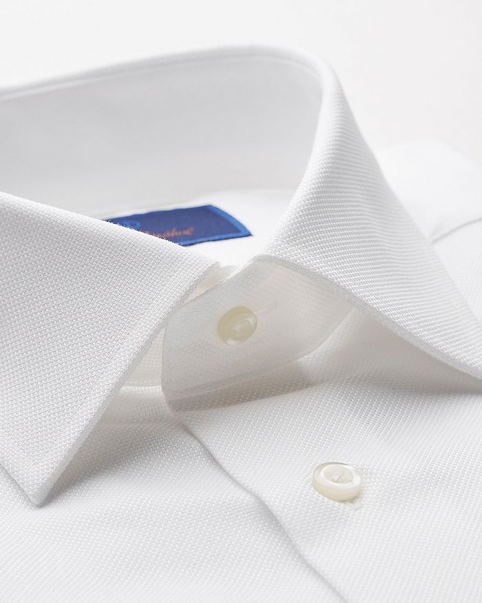 Shop David Donahue Royal Oxford Trim Fit Dress Shirt In White