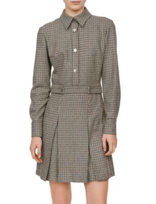 Maje Regor Houndstooth Shirt Dress Bloomingdale s