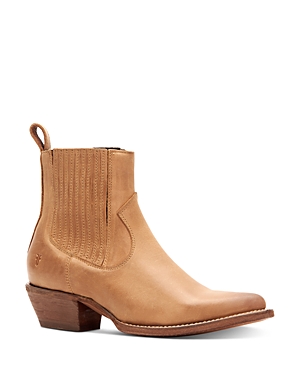 Frye Sacha Calf Leather Chelsea Booties In Tan