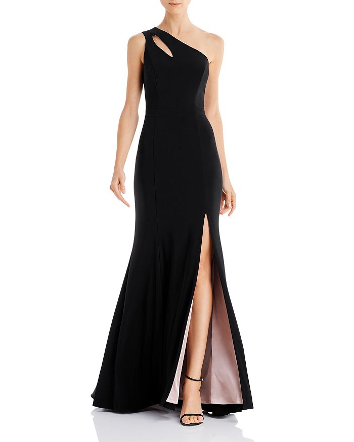 Aqua One-shoulder Gown - 100% Exclusive In Black/nude