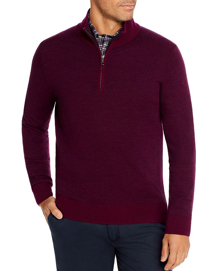 Brooks Brothers Birdseye Merino Wool Quarter zip  Sweater  