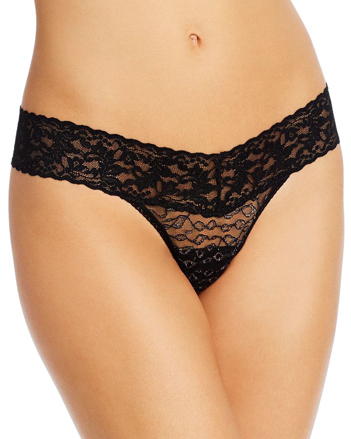 HANKY PANKY LOW-RISE PRINTED LACE THONG,1F1586