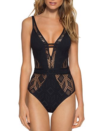 Becca by Rebecca Virtue Womens Color Play One-Piece