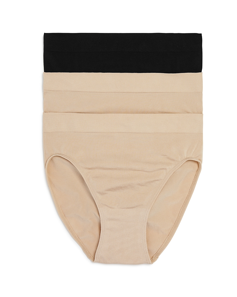 Wacoal B Smooth Assorted 3-pack High Cut Briefs In Sand/black
