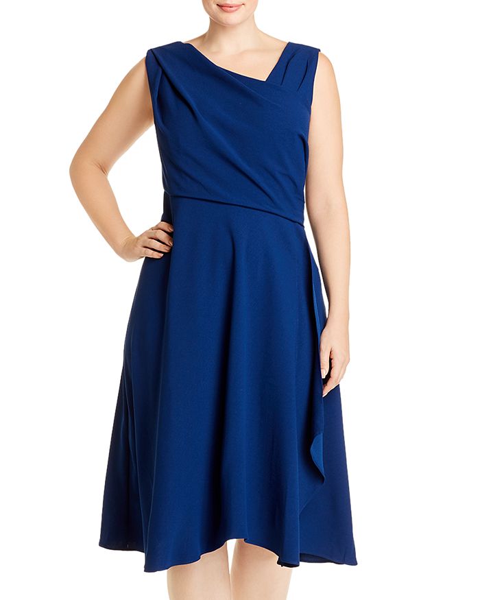 Adrianna Papell Plus Sleeveless Asymmetric Neck Dress | Bloomingdale's