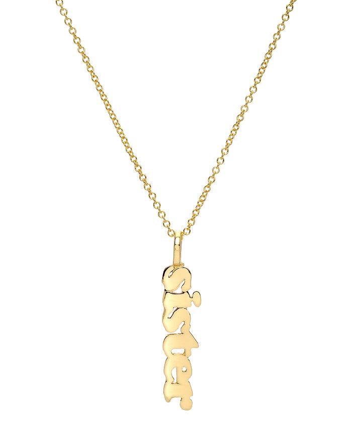 Zoe Lev 14k Yellow Gold Sister Pendant Necklace, 18