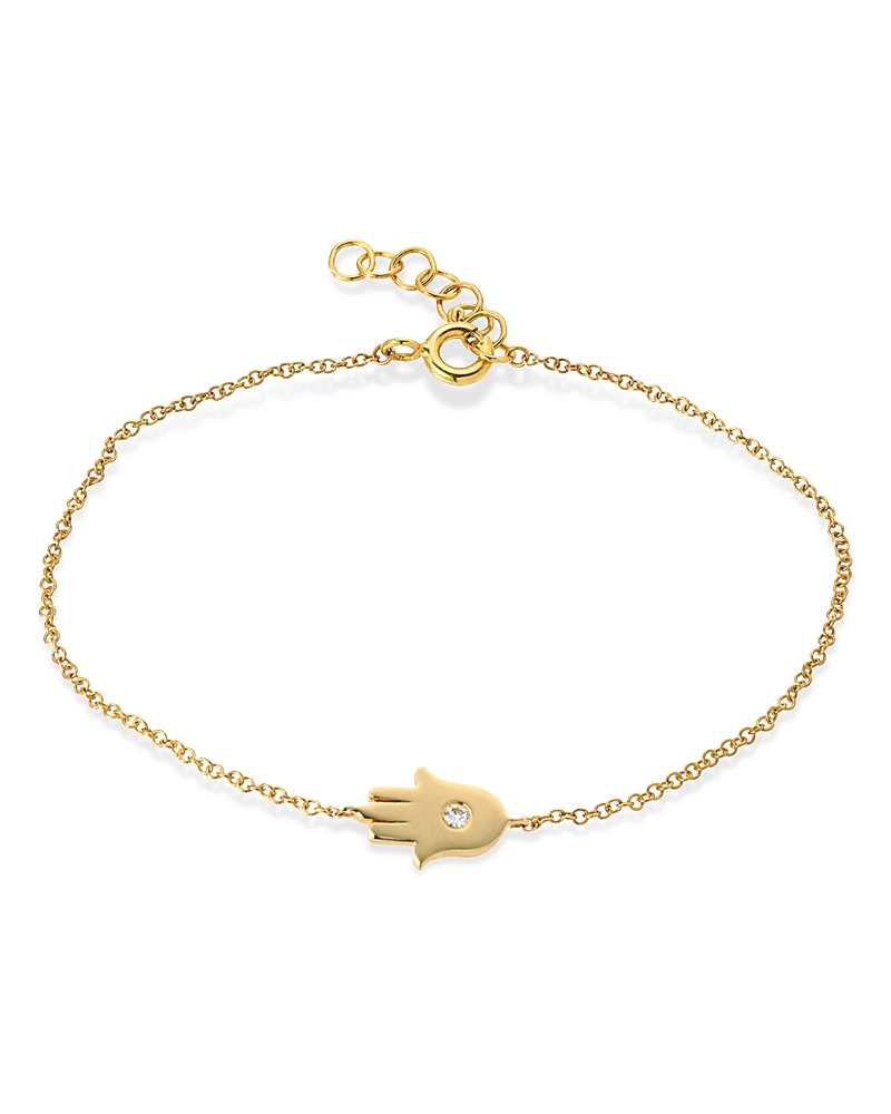 Zoe Lev Diamond Hamsa Bracelet | Diamonds/yellow Gold In White/gold
