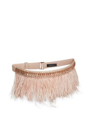 BCBGMAXAZRIA Ostrich-Feather Trim Belt | Bloomingdale display picture 2