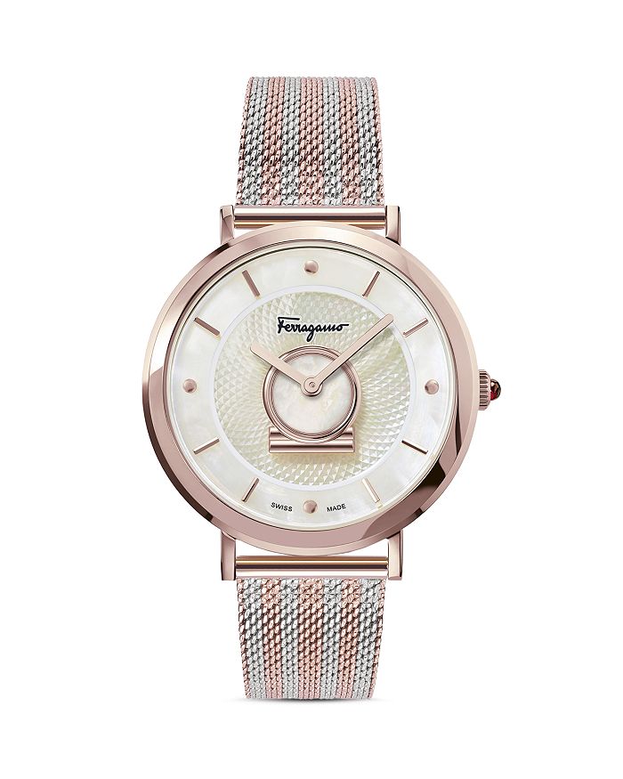 Ferragamo Minuetto Watch, 36mm In White/multi