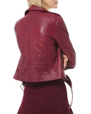 michael kors red leather jacket