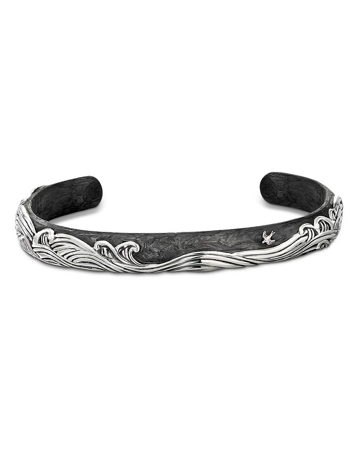 David Yurman Sterling Silver Waves Cuff Bracelet with Forged