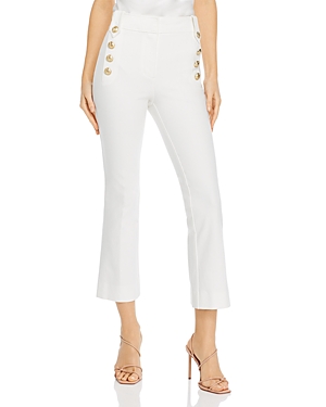 Derek Lam 10 Crosby Robertson Cropped Flare Trousers With Sailor Buttons In Soft White