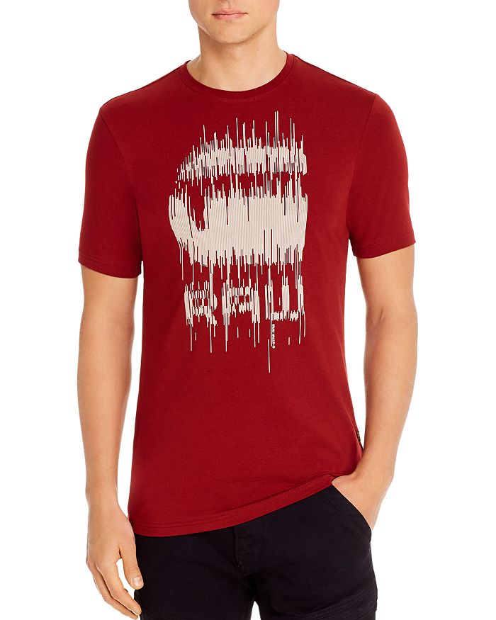 G Star Raw 6 Graphic Logo Tee In Dark Burned Red Modesens