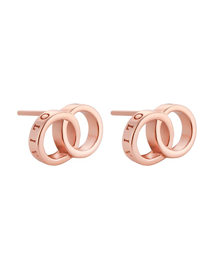 Shop Olivia Burton The Classics Interlink Earrings In Sterling Silver, Gold-plated Sterling Silver Or Rose Gold-plated 