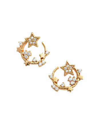 Olivia Burton Celestial Swirl Hoop Earrings in Sterling Silver or Gold-Plated Sterling Silver